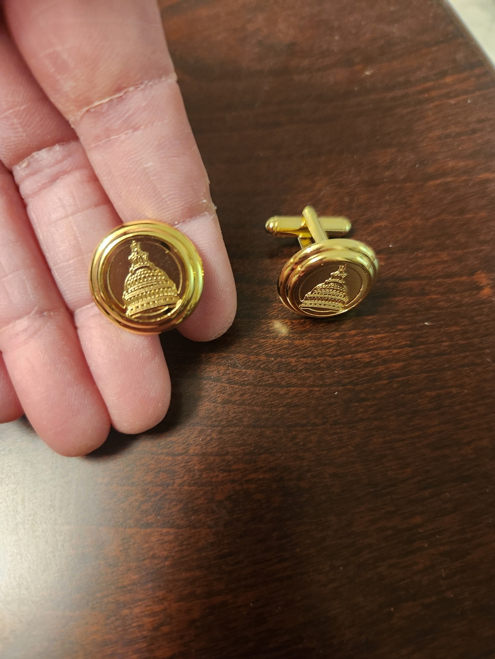 Gold Capitol Dome Cufflinks - Men's Accessories